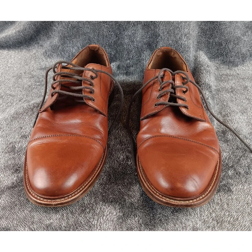 Blake McKay Mens Leather Cap‎ Toe Oxford Dress Shoes Tan Size 9